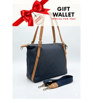 Bej Orijinal 3 Bolmeli Genis Askili Kadin Omuz Cantasi Buyuk Boy 43*30 cm 6037