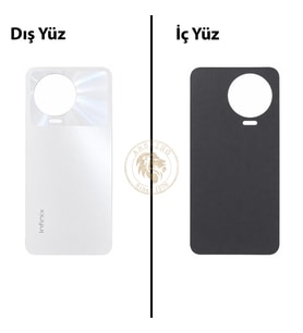 Infinix Note 12 Pro Beyaz Uyumlu Arka Kapak Arka Cam Batarya Pil Kapağı Lazer Kesim Back Cover