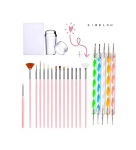 Fontenay Jel Tırnak Nail Art TırnakSüsleme Makyaj Için Boyama Fırça Seti French Stamper DotKalem Set