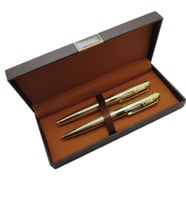 Signator® M569 Parlak Gold Kalem Seti  Roller + Tükenmez Kalem  İsme Özel Kalem  Hediyelik Kalem (Karışık)