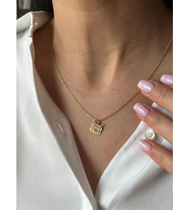 Kişiye Özel Minimal Davul Model Kolye 925K Gümüş (Gold)