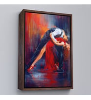 Çerçeveli Tango Yapan Çift Dekoratif Duvar Tablosu (Kahverengi)