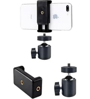 SAYWIN Çift Girişli Telefon Tutuculu Tripod Slr Kamera İçin 360 Derece Dönebilen Metal Mafsal Aparatı 1/4