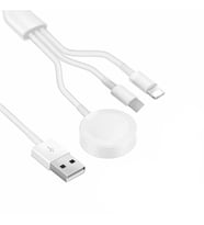 Fuchsia 3 in 1 Lightning-Type-C-Wireless USB Şarj Kablosu (Beyaz)