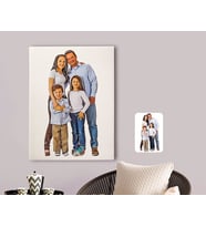 BK Gift Kişiye Özel Tam Boy Aile Karikatürlü Kanvas Tablo 70x100cm-1