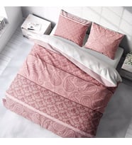 MonoHome Pink Sumurg 3D Pamuk Saten Çift Kişilik Nevresim Takımı (Karışık)
