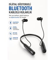 Dijital Batarya Göstergeli Bluetooth Özellikli Boyun Askılı Kulaklık