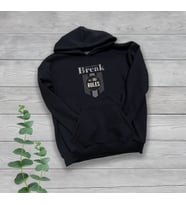 Break All The Rules Göğüs Baskılı Unisex Oversize Siyah Sweatshirt