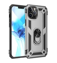 iPhone 12 Pro Max Kılıf Sofya Yüzüklü Silikon Kapak - Gümüş
