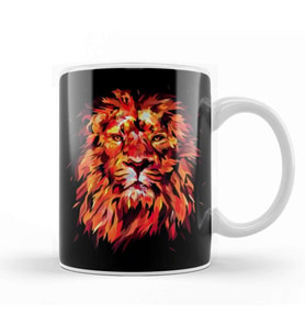 Fiery King Lion Kupa Bardak Porselen