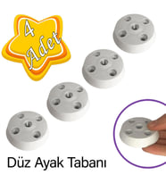 4 Adet Düz Ayak Tabanı Beyaz Mobilya Masa Sehpa Ayağı Bağlantı Aparatı Plastik