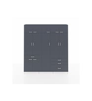 Arges Gardrop 11 Raflı 4 Çekmeceli 2 Askılı 220x30x243 Antrasit-Antrasit