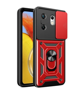İnfinix Zero 30 4g Kılıf Pars Lens Yüzüklü Silikon - Kırmızı