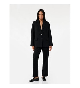 Koton Slim Fit Cep Detaylı Cigarette Siyah Kadın Pantolon 7WAK40019PW