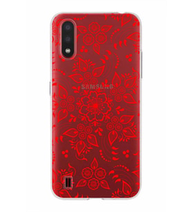 Samsung Galaxy A01  Kapak Nostalji Desen Tasarımlı Şeffaf Silikon Kılıf