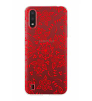 Samsung Galaxy A01  Kapak Nostalji Desen Tasarımlı Şeffaf Silikon Kılıf