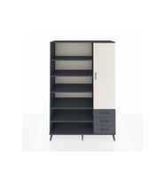 Hyperion Dolap 9 Raflı 3 Çekmeceli Tek Kapaklı  132x44x195 Antrasit-Aytaşı/Antrasit