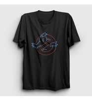 Presmono Unisex Siyah Neon Logo Film Hayalet Avcilari Ghostbusters T-Shirt 409271tt