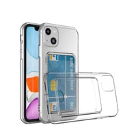 Apple iPhone 14 Plus Uyumlu Kılıf Kartlıklı Şeffaf Zore Setra Clear Silikon Kapak (Renksiz)