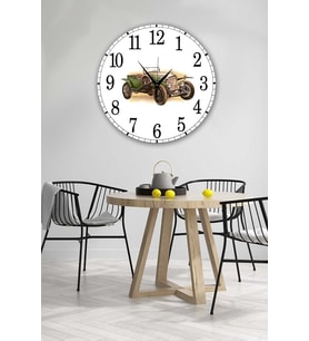 Bilge Retro Tasarımlı Duvar Saati 35 X 35 Cm (Baskılı)