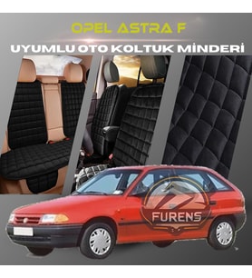 Opel Astra F Siyah Renk Tay Tüyü Cepli & Terletmez Sırtlı Oto Koltuk Minder Seti - Koltuk Koruma Kılıfı (ÖN & ARKA TAM SET)
