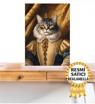 No:40 Kişiye Özel Tasarım Evcil Hayvan Tablosu Patili Hediyelik Kraliyet kıyafetli Portresi