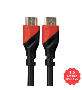 Hytech HDMI Kablo 1.4V 3D Altın Uçlu 1.5 Metre - HY-HDM1 (Siyah-Kırmızı)