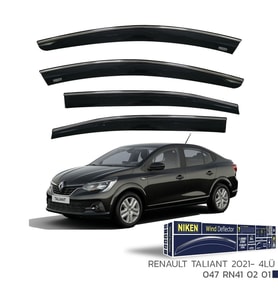 Niken Renault Taliant Cam Rüzgarlığı Kromlu 4'Lü 2021+ Sonrası (Beyaz)