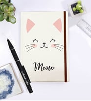 Kişiye Özel Kedi Defter & Kalem Hediye Seti