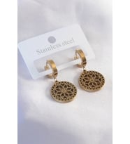 316L Çelik Gold Renk Lotus Kadın Küpe