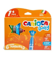 Carioca Süper Jumbo Yıkanabilir Teddy Keçeli Kalem 6 Renk