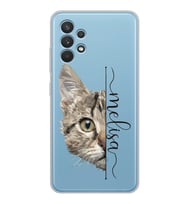 Samsung Kedi Trigromi Tasarımlı Şeffaf Telefon Kılıfı