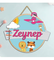 Kişiye Özel Ahşap Bebek Kapı Süsü, Bebek ve Çocuk Odası (UÇAK ) 2