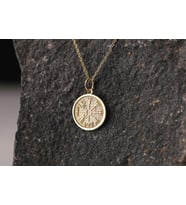 14 Ayar Altın Viking Vegvisir Kolye, Kişiye Özel Viking Pusulası, Norse Viking Pusulas