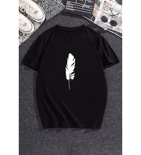 Tüy Kalem Baskılı Tasarım T-shirt (STD)