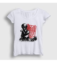Presmono Kadın Beyaz Bite Anime Attack On Titan T-Shirt 123339tt