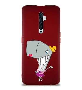 Oppo Reno 2Z Soft Premier Kapak Pearl Yengeç Tasarımlı Silikon Kılıf - Mürdüm (Şeffaf)
