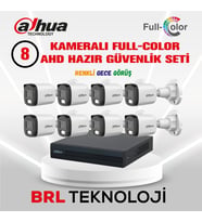 Dahua 8 Kameralı 30 Metre Renkli Gece Görüşlü Full HD Güvenlik Kamera Seti