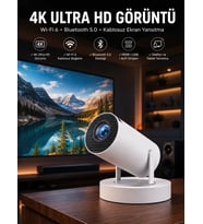 Taşınabilir Android Projeksiyon Ayaklı Çift Kollu 4K Çözünürlüklü Sinema Projeksiyonu