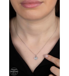 SWAROVSKİ CRYSTAL KALBİMİN KİLİDİ  925 AYAR GÜMÜŞ KOLYE