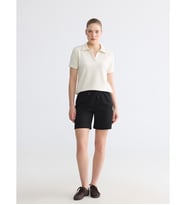 LCW Comfort Siyah Beli Lastikli Soft Touch Kadın Şort