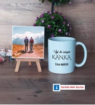Kankaya Hediye Fotoğraflı Dekoratif Taş, Kupa Bardak Beyaz Hediye (Model 1)