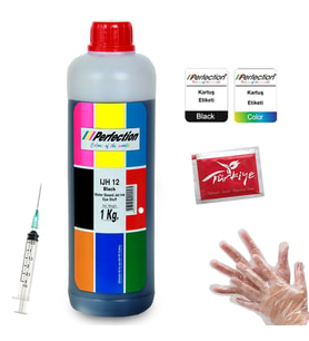 Perfection Epson L350 L355 L362 Yazıcı Uyumlu Mürekkep Dolum Seti 1 KG Siyah (STD)