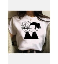 Jujutsu Kaisen Manga Tasarım Unisex Beyaz T-shirt