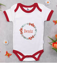BK Kids Kişiye Özel Harfli İsimli Kırmızı Bebek Body Zıbın-4