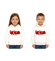 Unisex Ay Yıldızlı 19 Mayıs 29 Ekim 23 Nisan 10 Kasım Atatürk Çocuk Kapüşonlu Sweatshirt (Beyaz)