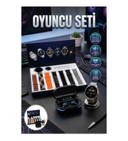 K98 Bluetooth Kulaklık ve Akıllı Saat Gamer Teknoloji Seti Kablosuz Oyuncu Seti