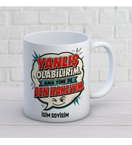 Kişiye Özel Araba Sever Tasarımlı Bir Türlü Kopamıyorum İsimli Seramik Kupa