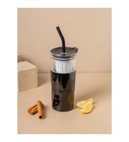H2o 5'i 1 Yerde Çelik Pipetli Cam Detox Kupa Temizleyici Hediyeli 650 ML