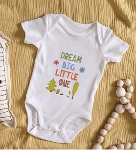 BK Kids Dream Big Little One Tasarımlı Bebek Body Zıbın - Model 1
